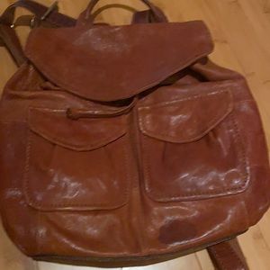 Fossil leather backpack